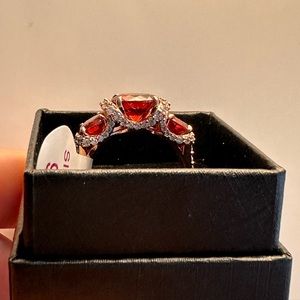 Garnet & Diamond CZ | Size 9 | Bomb Party